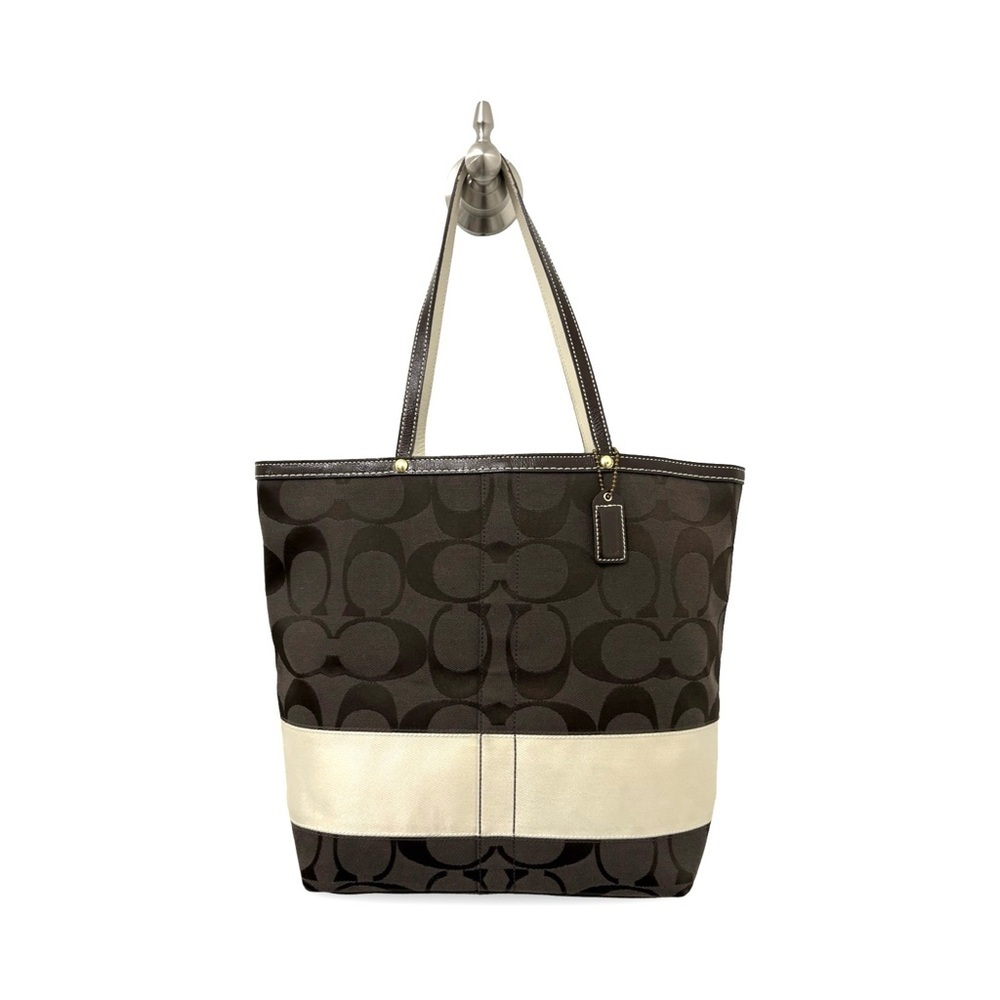 Coach 10125 Vintage Reversible Tote Brown and Cream Pre Owned Rare